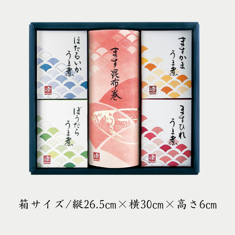 厳選５品セットの箱サイズが記載された画像です。