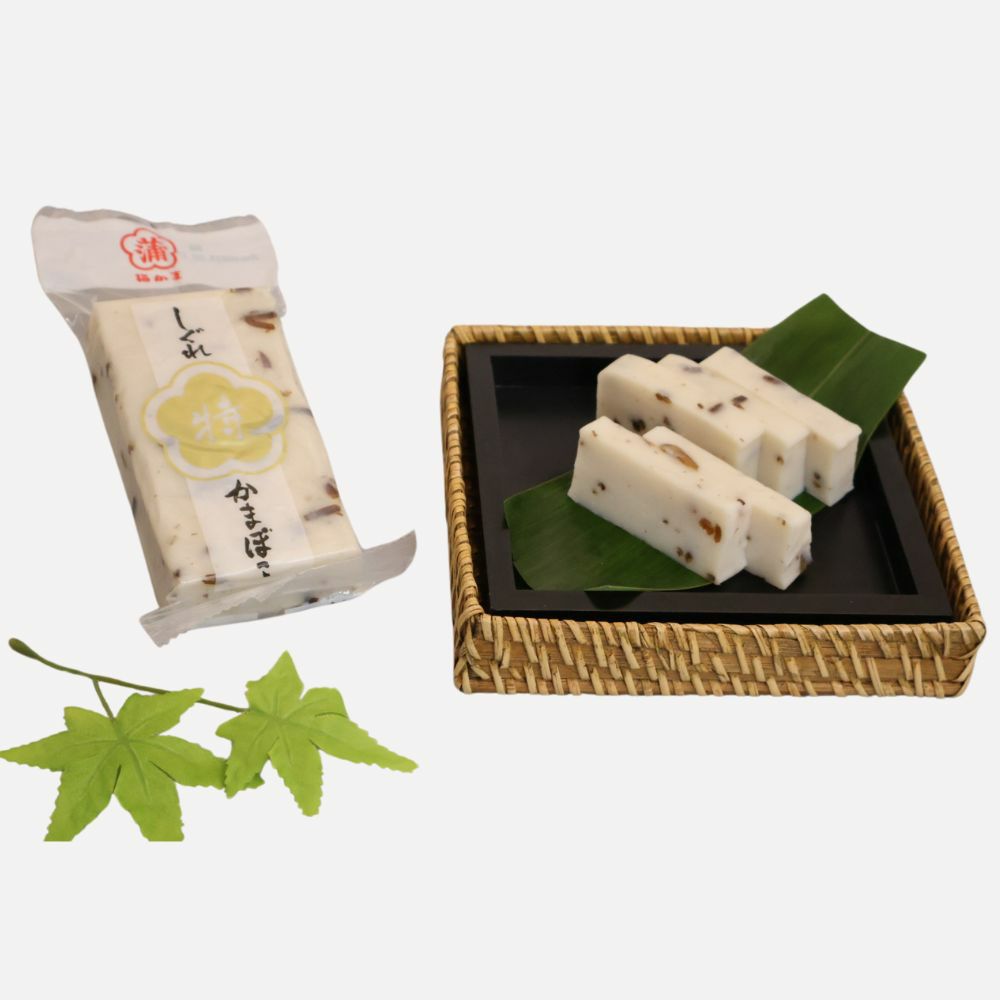 特製しぐれのパッケージと皿盛りの画像です。