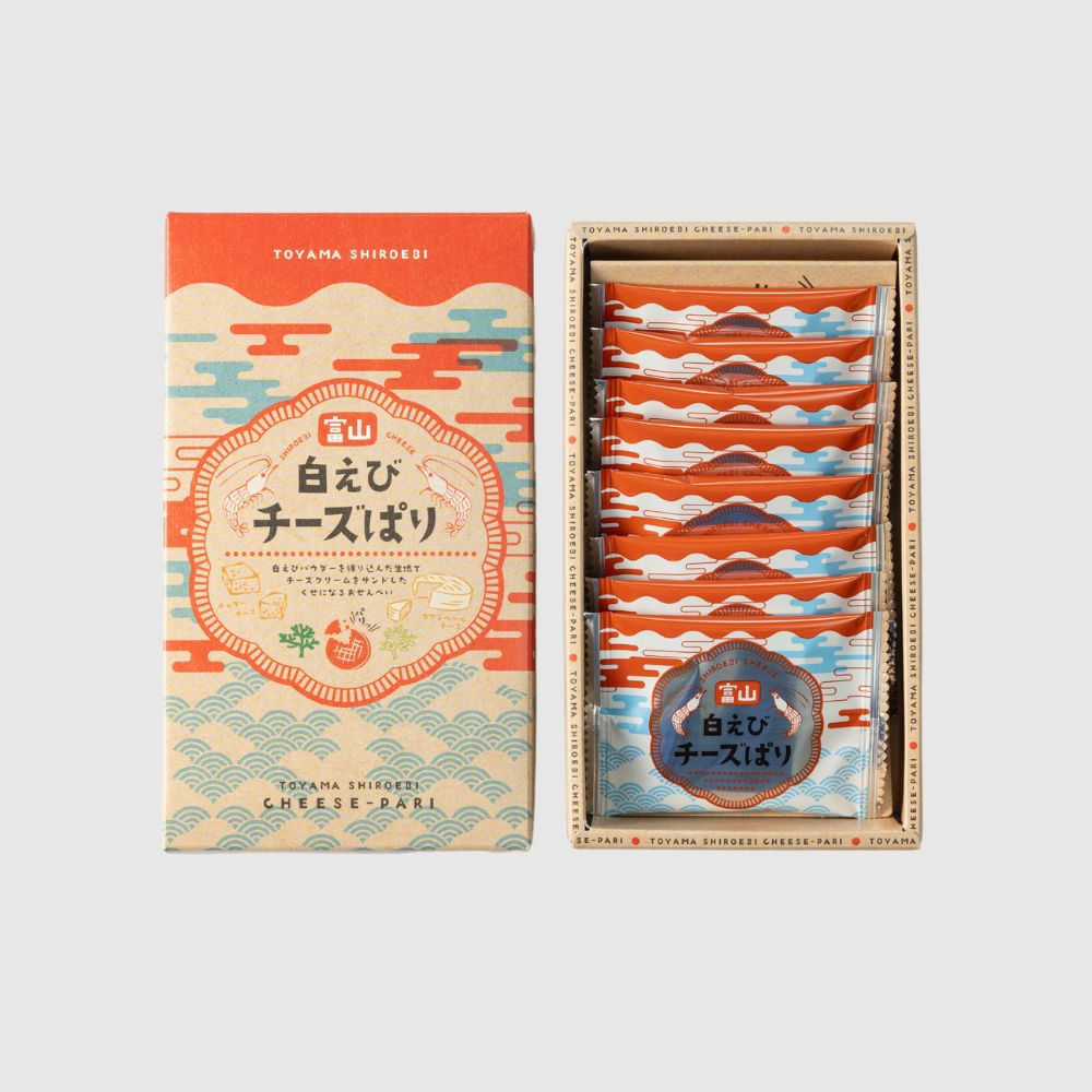 白えびチーズぱり（8枚入）の内容量が分かる画像です。